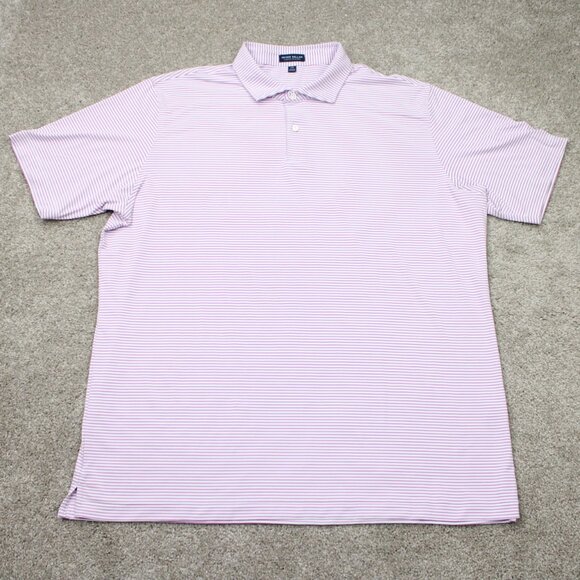 Peter Millar Polo Shirt Mens 2XL XXL Pink Crown Crafted Quick Dry Stretch S/S - Picture 2 of 14